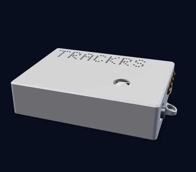 Trackrs RFID reader with enclosure and antenna connections